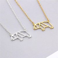 New Necklace Origami Panda Necklace Environmental Protection Alloy Plating Gold Silver Animal Cubs Necklace Clavicle Chain main image 5