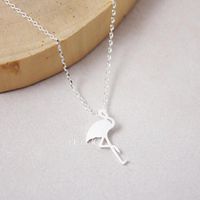 Cute Animal Necklace Ostrich Red-crowned Crane Pendant Necklace Short Fine Clavicle Chain Wholesale main image 5