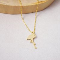 Cute Animal Necklace Ostrich Red-crowned Crane Pendant Necklace Short Fine Clavicle Chain Wholesale main image 4