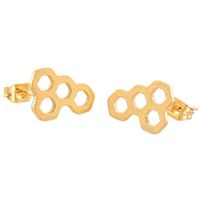 New Simple Honeycomb Stud Alloy Plating Hollow Geometric Hexagon Stud Earrings Wholesale main image 1