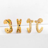 Earrings 2021 التصميم الأصلي الأقراط الأوروبية والأمريكية الرجعية الهيب هوب الصليب مقطع الأذن بدون ثقب الأذن Ers52 main image 1