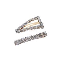 Korea Large Side Clip Simple Geometric Broken Crystal Cheap Hair Clip Wholesale main image 6