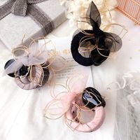 Korean New Style Twisted Mesh Three-dimensional Flower Wild Yarn Bow Grab Clip Wholesale main image 1