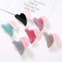 Korean Gold Powder Candy Color Acrylic Hair Clip Love Grab Clip Hair Clip Wholesale main image 1