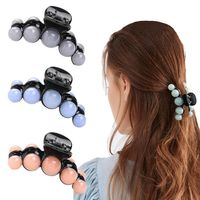 Candy-colored Pearl Grab Clip Acrylic Large Plastic Cheap Hair Clip Wholesale main image 1