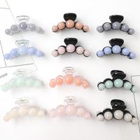 Candy-colored Pearl Grab Clip Acrylic Large Plastic Cheap Hair Clip Wholesale main image 6