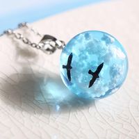 New Blue Sky White Cloud Bird Necklace Retro Simple Clavicle Chain Wholesale main image 4