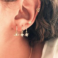 Eyes Starlight Stud Earrings Set De 5 Pendientes Creativos De Estilo Punk Retro Para Mujeres Al Por Mayor main image 2