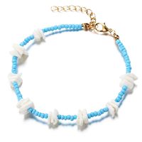 New Broken Shell Hit Color Bead Anklet Retro Simple Blue Anklet main image 1