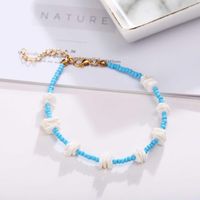 New Broken Shell Hit Color Bead Anklet Retro Simple Blue Anklet main image 5