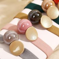 Korean Simple Thick Rubber Band Candy Color Bright Beads Sweet Cheap Scrunchies Wholesale main image 4