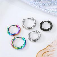 Color Retention Colorful Stainless Steel Ear Buckle Wild Earrings Wholesale main image 6