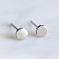 Korean Style New Round Jewelry Simple Stainless Steel Geometric Round Earrings main image 4