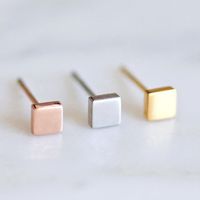 Korean New Square Jewelry Simple Stainless Steel Geometric Square Earrings main image 2