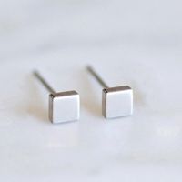 Korean New Square Jewelry Simple Stainless Steel Geometric Square Earrings main image 3
