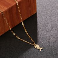 Exaggerated Necklace Ear Stainless Steel Hollow Fishbone Cartoon Necklace Wholesale main image 3