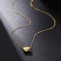 10310 Japonais Et Coréen Simple Collier De Femmes En Acier Inoxydable En Forme De Coeur Collier Populaire 24k Or Plaqué Usine Ventes Directes main image 2