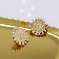 New Alloy Coin Earrings With Round Deer Head Pattern Earrings Wholesale main image 3