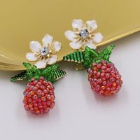New Woven Crystal Beaded Fruit Pineapple Earrings Wholesale main image 5
