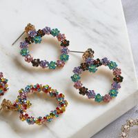 New Heart Color Diamond Earrings Alloy Earrings Wholesale main image 3