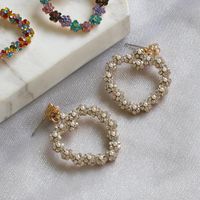 New Heart Color Diamond Earrings Alloy Earrings Wholesale main image 4