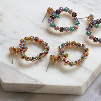 New Heart Color Diamond Earrings Alloy Earrings Wholesale main image 5