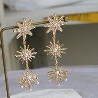 New Fashion Star Earrings With Diamonds Wholesale main image 1