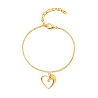 Peach Heart Bracelet Gold And Silver Animal Horse Head Pendant Bracelet Anklet Wholesale sku image 1