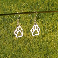 New Fashion Animal Cat Dog Footprints Ears Earrings Hollow Cat Claw Dog Claw Earrings Wholesale sku image 1