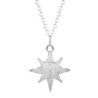 Compass Necklace North Star Compass Necklace Gold Plated Silver Sun Necklace Female Clavicle Chain sku image 2