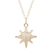 Compass Necklace North Star Compass Necklace Gold Plated Silver Sun Necklace Female Clavicle Chain sku image 3