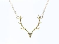 Simple Antler Necklace Christmas Elk Reindeer Pendant Necklace Female Clavicle Chain Fawn Antler Necklace Wholesale sku image 3