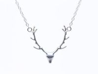 Simple Antler Necklace Christmas Elk Reindeer Pendant Necklace Female Clavicle Chain Fawn Antler Necklace Wholesale sku image 4