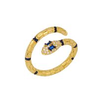 Snake Ring Female Micro-inlaid Zircon Snake-shaped Open Ring Diamond Ring sku image 3
