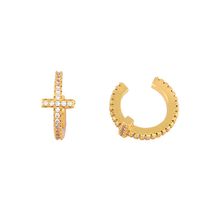 Boucles D'oreilles 2021 Conception Originale Boucles D'oreilles Européen Et Américain Rétro Hip Hop Croix Oreille Clip Sans Percé Ers52 sku image 1