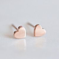 New Earrings Titanium Steel Shiny Heart Shape Stainless Steel Stud Earrings Simple Earrings sku image 3
