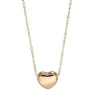 Korean Simple Necklace Women Stainless Steel Heart-shaped Necklace Plated 24k Gold Necklace Wholesale sku image 1