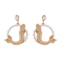 New Big Fish Pearl Earrings Retro Elegant Earrings Female Earrings sku image 1