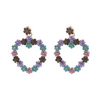 New Heart Color Diamond Earrings Alloy Earrings Wholesale sku image 1