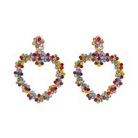 New Heart Color Diamond Earrings Alloy Earrings Wholesale sku image 2