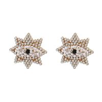 53987 Européen Et Américain Exagérée Xingx Eye Strass Strass Boucles D'oreilles Personnalité À La Mode Femmes Rétro Boucles D'oreilles Croix-frontière sku image 3