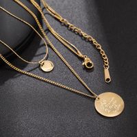 New Simple Coin Two-layer Metal Disc Multi-layer Neck Chain Wholesale main image 3