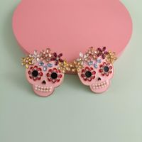 Fashion Skull Diamond Alloy Artificial Gemstones Earrings Ear Studs main image 5