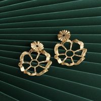 New Fashion Retro Alloy Hollow Flower Earrings For Women Wholesale main image 6