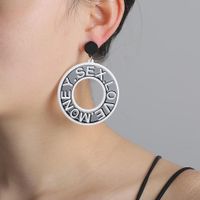 Los Pendientes Redondos Geométricos De La Nueva Moda Coreana Circundan Los Pendientes Del Alfabeto Inglés Para Las Mujeres Al Por Mayor main image 2