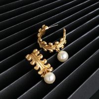 Fashion C Shape Plating Alloy Artificial Gemstones Earrings Ear Studs main image 4