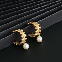 Fashion C Shape Plating Alloy Artificial Gemstones Earrings Ear Studs main image 6