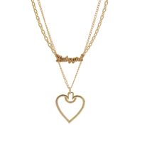 New Fashion English Alphabet Necklace Hollow Hollow Pendant Two-piece Clavicle Chain Wholesale main image 1