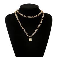 New Fashion Alloy Lock Heart Necklace Necklace Pendant Two-piece Clavicle Chain Wholesale main image 1