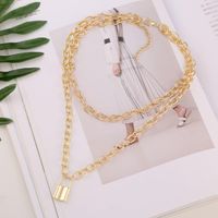 New Fashion Alloy Lock Heart Necklace Necklace Pendant Two-piece Clavicle Chain Wholesale main image 3